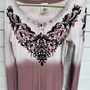 Vocal Pink and Black Long Sleeve Top